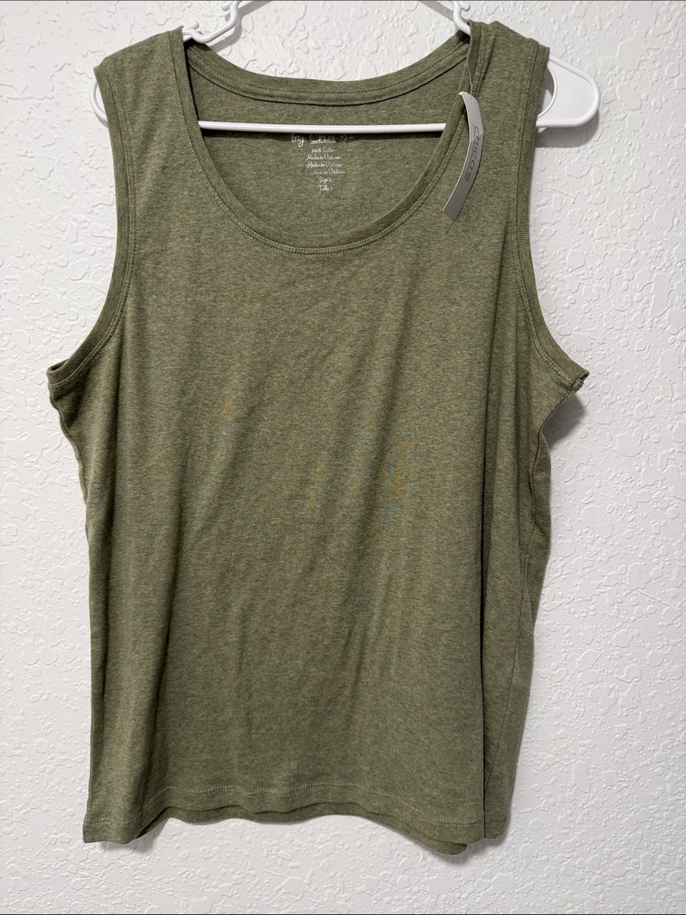 NWT Chico’s Olive Green Sleeveless Tank Top Size XL